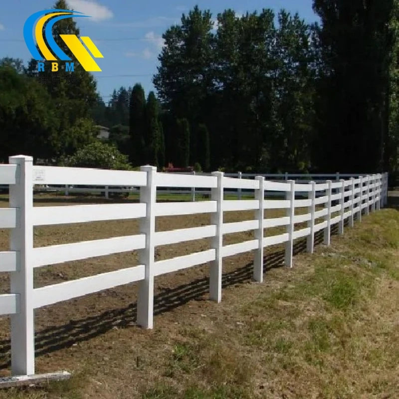 High-Quality Factory Directly White Nature PVC 3 Rails Livestock Farm Ranch Horse Fencing Panel
