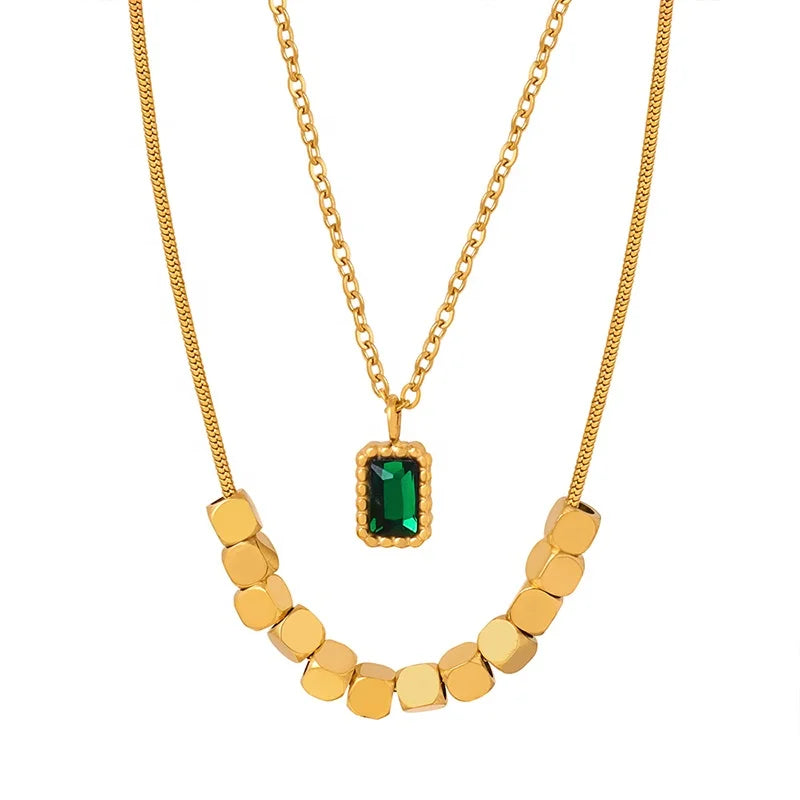 Personality Design Fashion Trend Stainless Steel 18K Gold Plated Chains Jewelry Necklace for Women