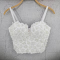 2024ins Summer New Boutique Niche Outside Wear Tube Top Handmade Flower Beaded-diamond Small Sling Women's Tank Top