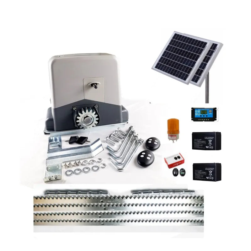 DC24V Motor Solar Gate Operator 500kgs Automatic Electric Sliding Gate Opener Kit