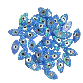 HQ Gems 4X8 5X10 6X12 7x14 8X16mm Marquise Flatback Cabochon Evil Eye Stone OP06 Blue Opal Evil Eye Beads