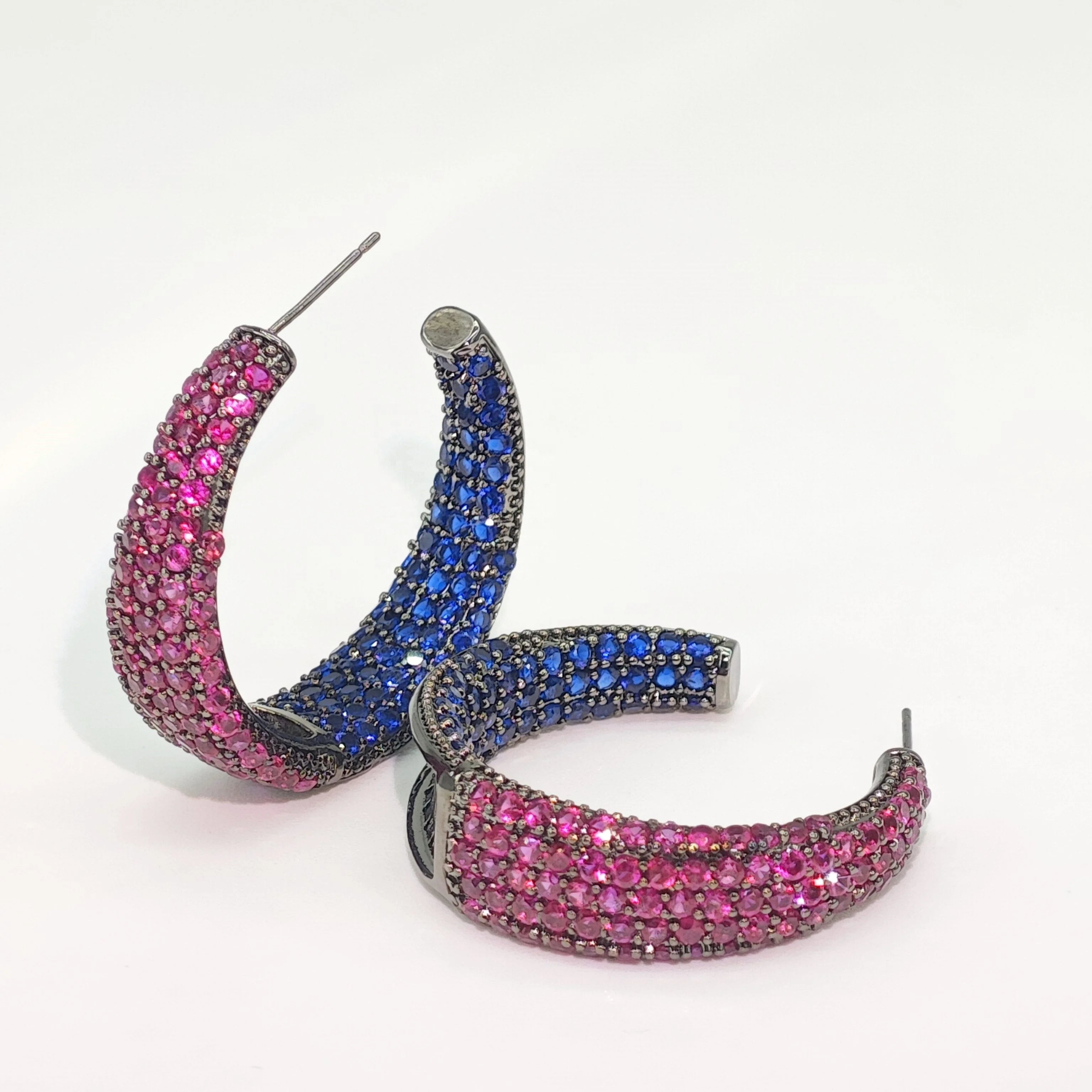Ilona 18K Gold Plated Zircon Trendy Hoop Earrings for Women Gift