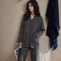 Sfy-y580 Online Shop Hot Selling Comfortable Casual Suit With Black and White Stripes Home Alone Pajamas