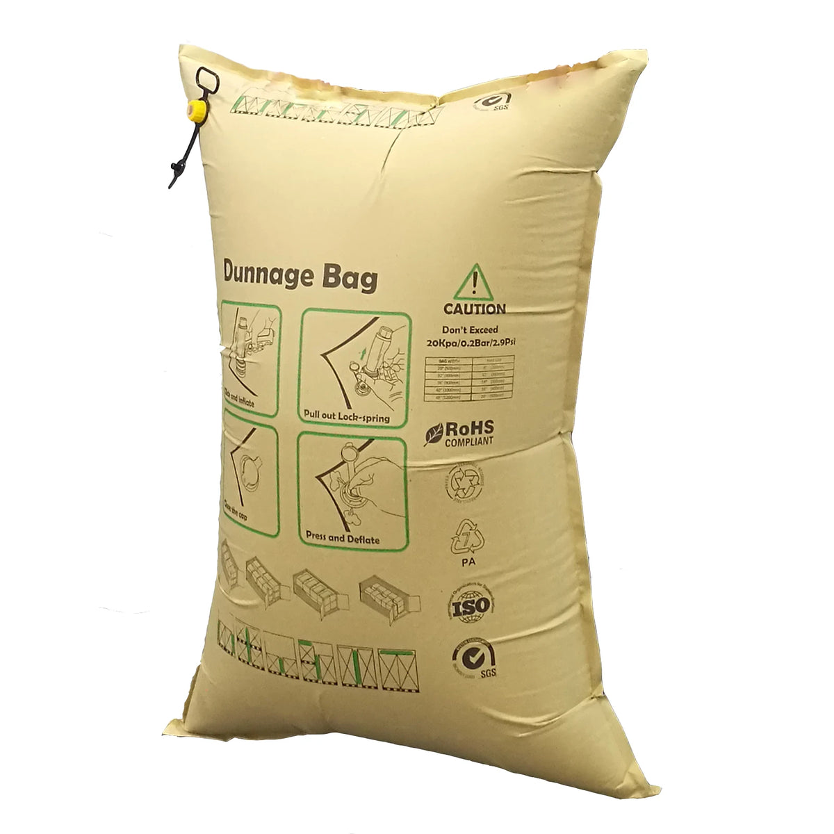 Kraft Paper & PP Woven Reusable Dunnage Air Bags for Container Cargo Secure Void Fill During Shipping