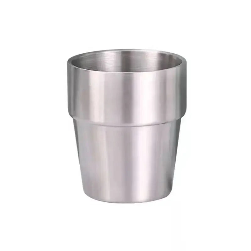 High Quality Cold Drink Cup 304 Stainless Steel Water Cup Reusable Double Layer Anti Scald Anti Drop Milk Coffee Beer Cup 300ml