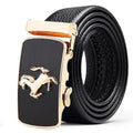 Yamo Fashion Business Men's Automatic Buckle Cow Hide Premium Leather Designer Belts Custom Logo Option 3.5CM Width 110-130cm