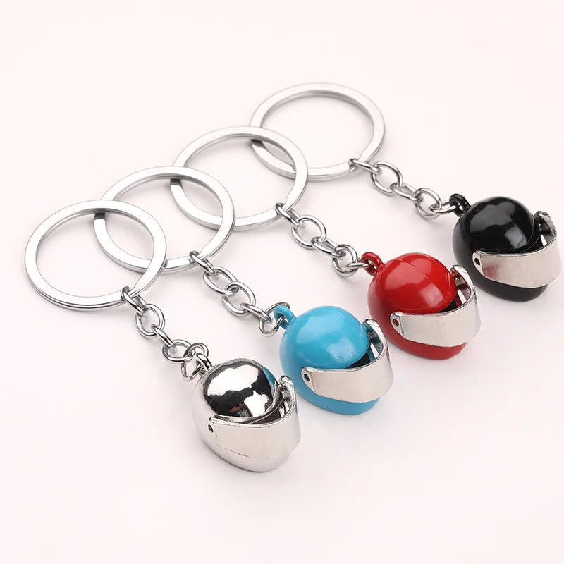Creative Color 3D Metal Motorcycle Helmet Pendant Safety Helmet Key Chain Car Key Chain Pendant