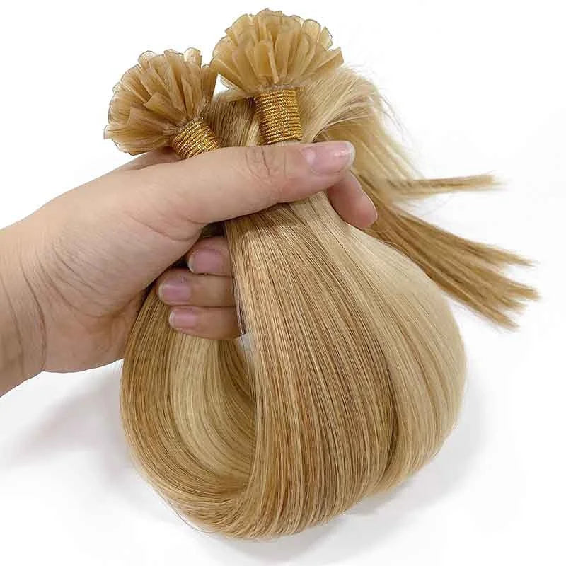 Wholesale Fused Brazilian 100% Human Hair Extension Invisible Nail/U Tip Indian Virgin Remy Hair Extensions