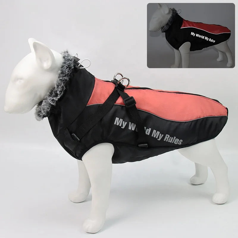 OEM Factory's Luxury Pet Dog Coat Harness Jacket Modern Reflective Polyester Sustainable Design for Outdoor Use