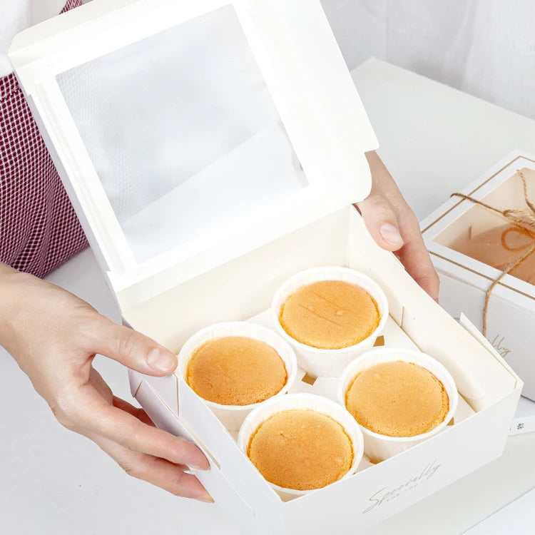Cheap Price Custom Grease Proof Paper Box for Bakery Cake Cupcake Packaging Soy Ink Printing Easy Separated Plastic Clear
