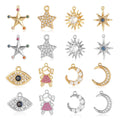 Beimai OEM Charms for Jewelry Making Star Moon Copper Zircon Girl Pin Necklace DIY Jewelry Accessories