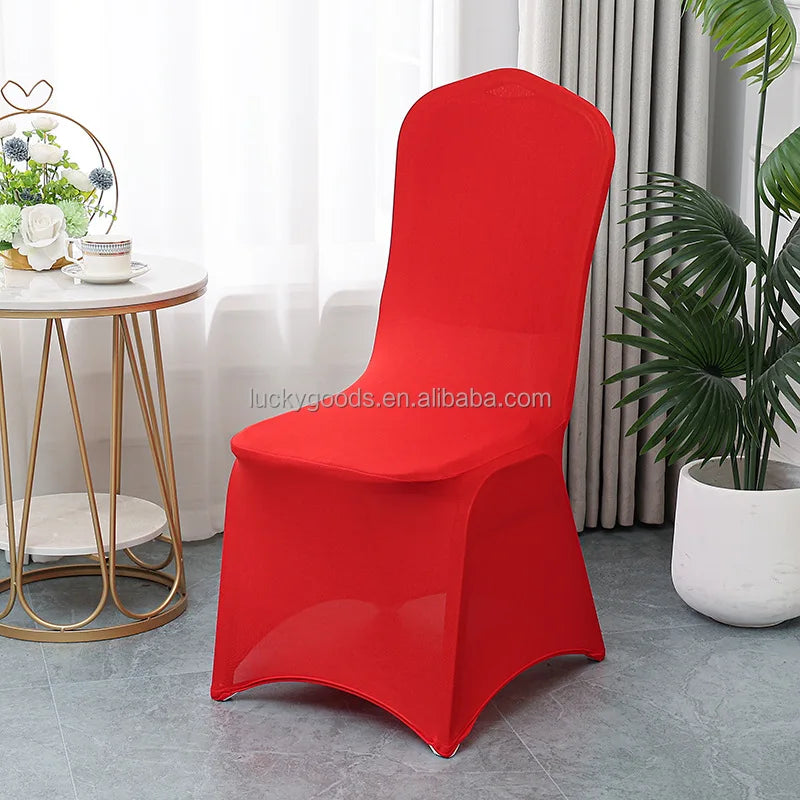 LGC037 Red Elastic Event Wedding Use Spander Banquet Chair Covers for Sale Chair Cover Wedding Chair