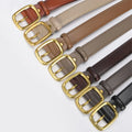 Women's Cowhide Leather Skinny Waist Belt Business Style Alloy for Buckle for Jeans & Dress