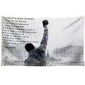 Rocky Balboa Sunshine and Rainbows Quote Motivational Inspirational Flag 3x5Ft with Brightly Brass Grommets Outside Decor