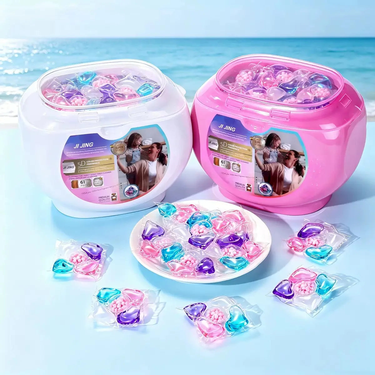 61pcs 11g Laundry Detergent Detergent Pods With Long Lasting Fragrance Deep Cleansing Liquid Capsules Concentrate