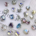 Luxury Shiny Crystal Pearl Pile Drill K9 AB Nail Gem Rhinestone Jewelry Butterfly Love Heart Square Nail Rhinestones Charms