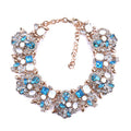 Choker Necklace Full of Diamonds With Exaggerated Floral Accessories