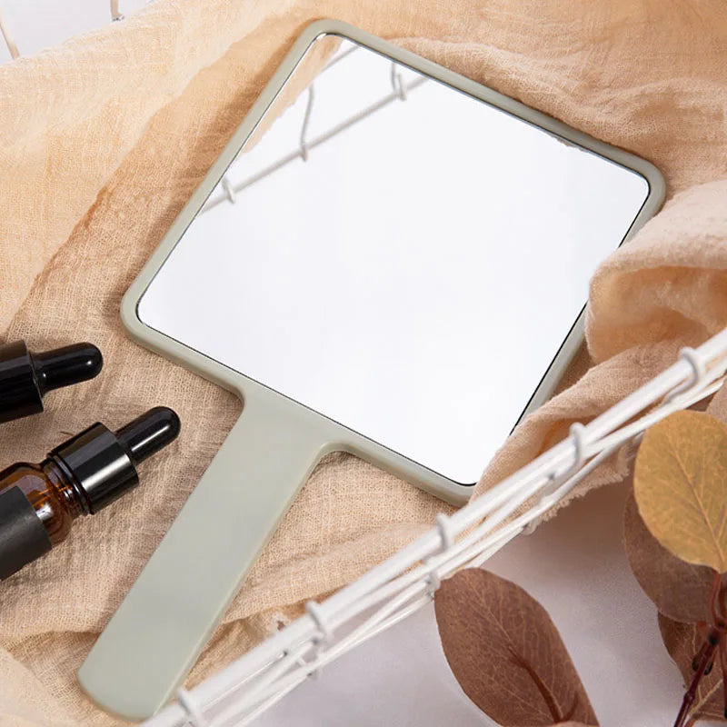 Private Label LOGO ABS Plastic Small Handheld Square Makeup Mirror Custom Cosmetic Hand Mirror for Women