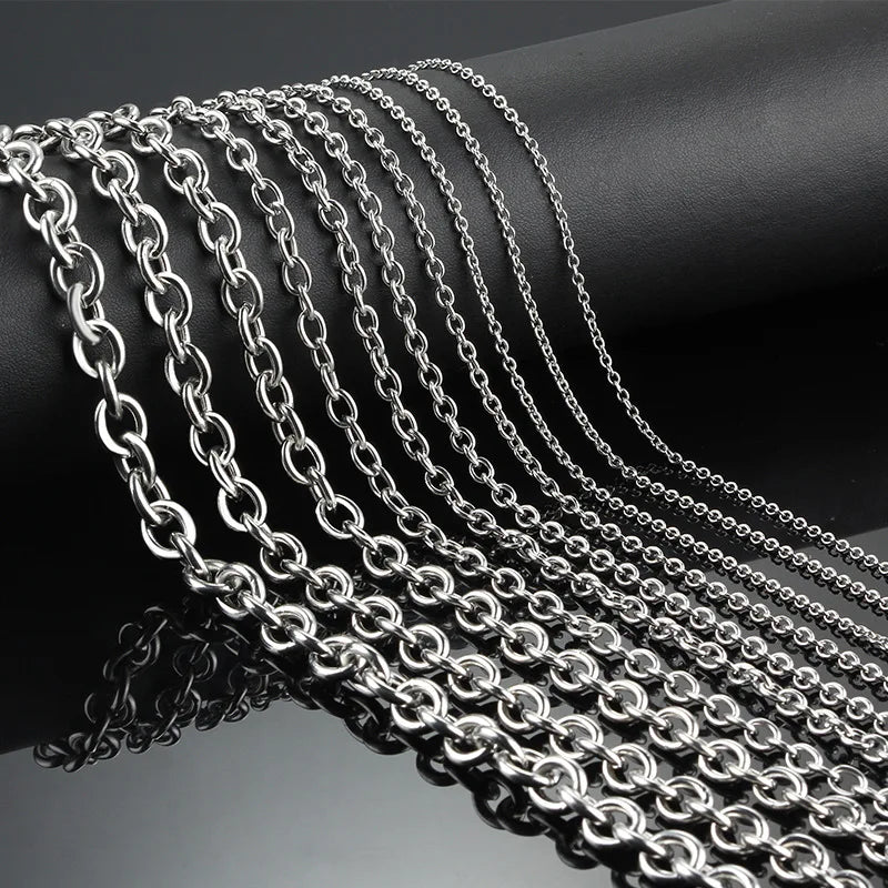 Wholesale Multi-size Stainless Steel Basic Cross Chain O Chain Stainless Steel for Jewelry Making Loose Chain