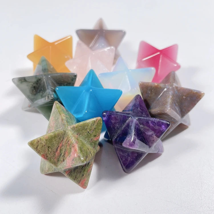 Huiying Human Crystal Model Natural 1 inch Carved Small Merkaba For Home Decoration