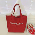 Casual Letter Print Women Canvas Shoulder Bags Large Capacity Portable Student Girls Tote Travel Light Simple Female Handbags