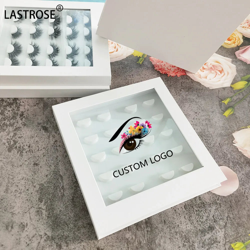 Empty White Color 10 Pairs Lashbook Wholesale Lash Book Packaging Box Print Your logo on Eyelash Book
