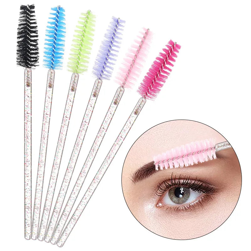 Eyelash Brush Makeup Tool Eyelash Comb Wholesale Disposable Portable Eyelash Brush Scrub Lash Crystal Rod Brush Cosmetic Tools