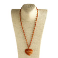 New Bohemian Retro Style Valentine's Day Gift Red Agate Hand-woven Random Color Heart Agate Pendant Necklace Women Gift