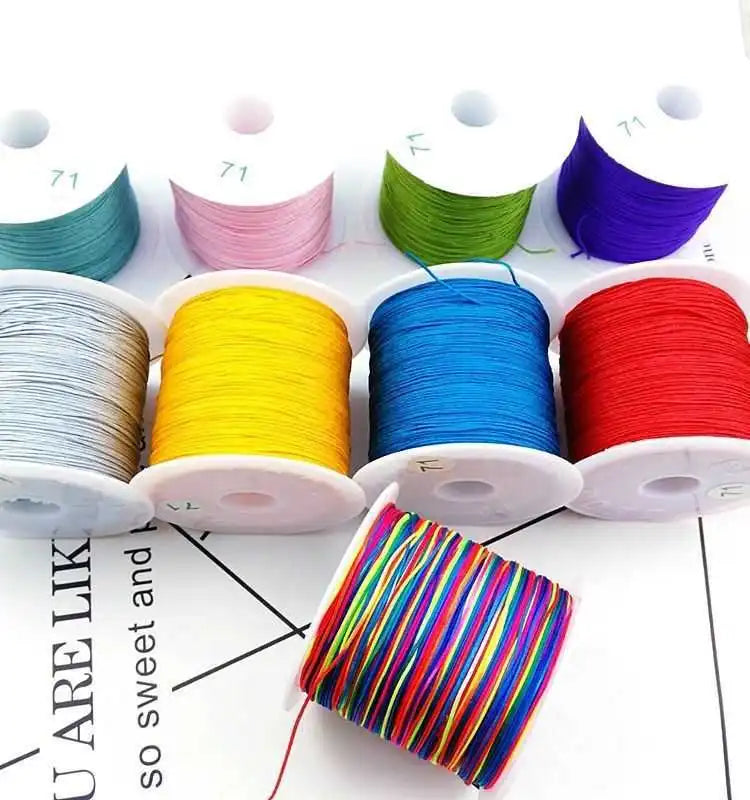NO.72 0.8MM 30METERS Nylon String for Bracelets and Jewelry Making Kumihimo Beading Thread With Knotting Cord Braided Bracelets