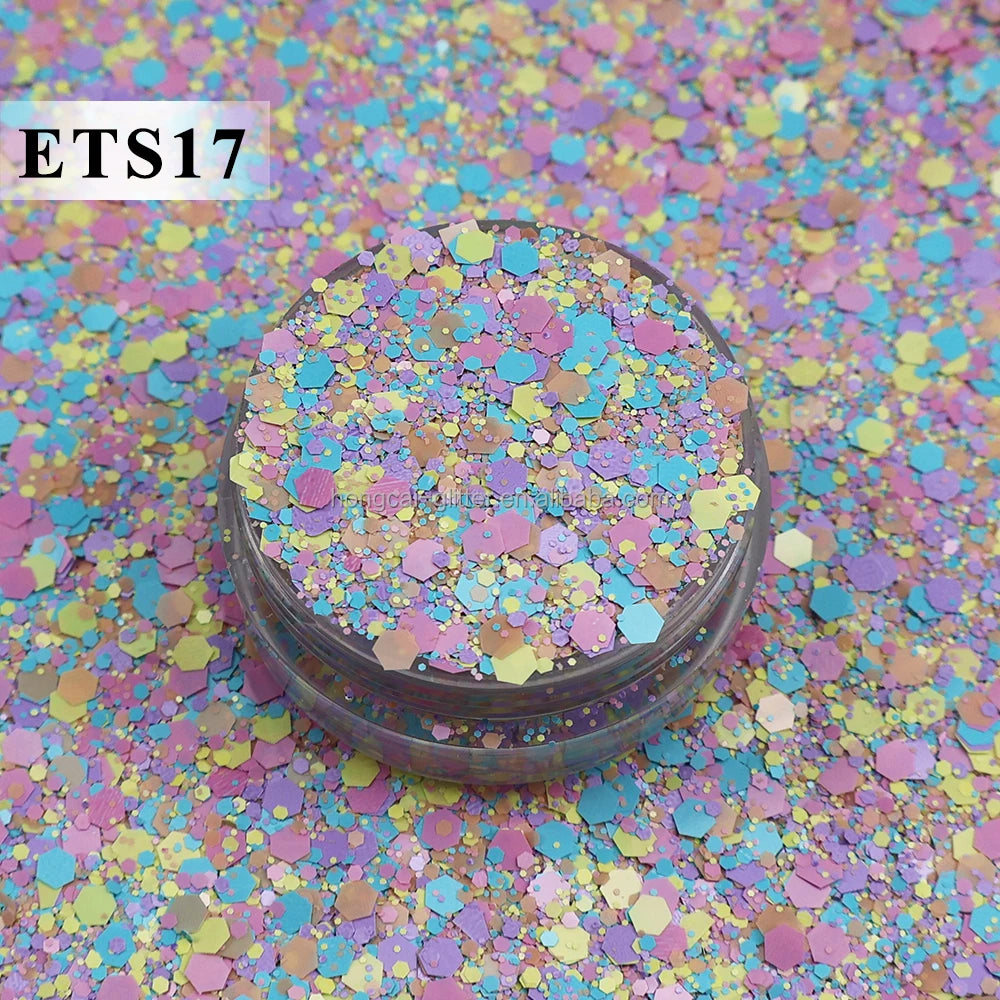 Wholesale Easter Glitter Bulk Chunky Mixed Polyester Glitter for Summer Resin Crafts & Arts Christmas Decorations
