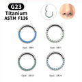 Gaby New G23 Titanium Opal Nose Ring Gold Wholesale Piercing Jewelry for Weddings Featuring Helix Spiral Section Cartilage