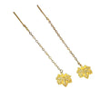 Certified 18K Gold Ear Threads Maple Leaf Earrings Au750 Colored Gold Hipster Atmosphere Plain Gold Wholesale Drainage Shell