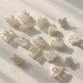 Instock Customized Slip Plastic Hair Grip Accessories Clamps Beads Hair Claw Clips Mini Small Pearl