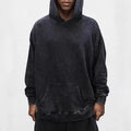Wholesale Custom DTG Puff Print 60% Cotton 40 % Polyester 400g Heavy Weight  Pullover Washed Vintage Hoodie for Men