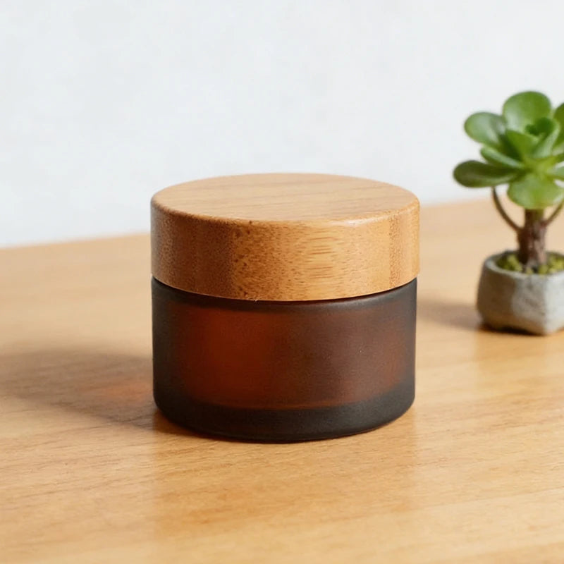 Top-Selling Frosted Glass Jar with Natural Bamboo Lid for Cosmetics - Eco-Conscious Packaging for Creams and Lotions