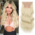 WS-02QT Hot Sale Clip in Hair Extensions 20inch 32inch Four-piece Set  Clip Hair Piece Long Wavy Synthetic Fiber Hairpieces