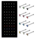 40/60 Piece/Set Stainless Steel L Shape Nose Stud Pack 20G Crystal Straight Stud Nose Ring Set Nose Stud Lot Piercing