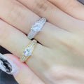 RM1644 18K Gold Platinum Silver Plated Solitaire Diamond White Zircon CZ Love Heart Star Stacking Engagement Ring Gift for Her