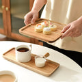 Creative Classic Eco-Friendly Acacia Wood Tray Home Square Coffee Breakfast Bread Tray Fruit Plate Export Serving Plate
