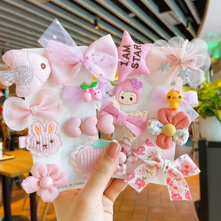Wholesale New Version 8 Piece Set Baby Hair Pins Girls Cute Hair Clips Hair Accessories Set