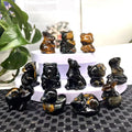 Wholesale Various Tiger Eye Carved Crystal Stone Whale Dog Cat Bear Bunny Frog Mini Crystal Animal Carving for Healing Stones
