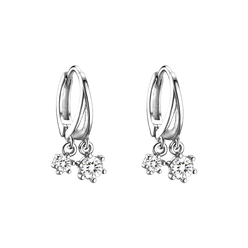 925 Sterling Silver Earrings Personality Chain Earrings for Women Fashion Zircon Jewelry Gift