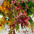I718 Artificial Maple Leaves Single Branch 4 Colors 53cm Long Home Entry Hall Decoration