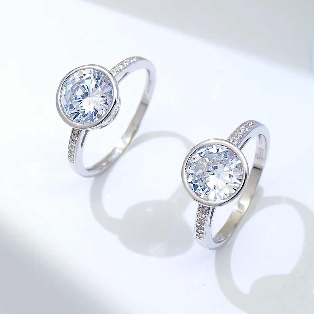 Cubic Zircon Jewelry 925 Sterling Silver Rings Silver Rings Jewelry Women Fashion Jewelry Rings