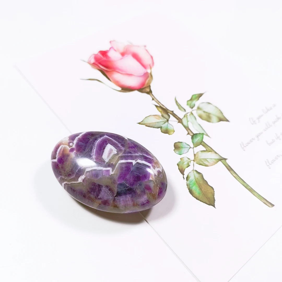 Hongzhuo Natural Jade Amethyst Gua Sha Tool Natural Handmade Healing Stone Guasha Stone Other Massage Products