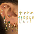ZUOLA Luxurious Jewelry Set S925 Hoop Studs Earring 18K Gold Plated Grape Trendy Design Wholesale Earring Set for Women MegaBDM