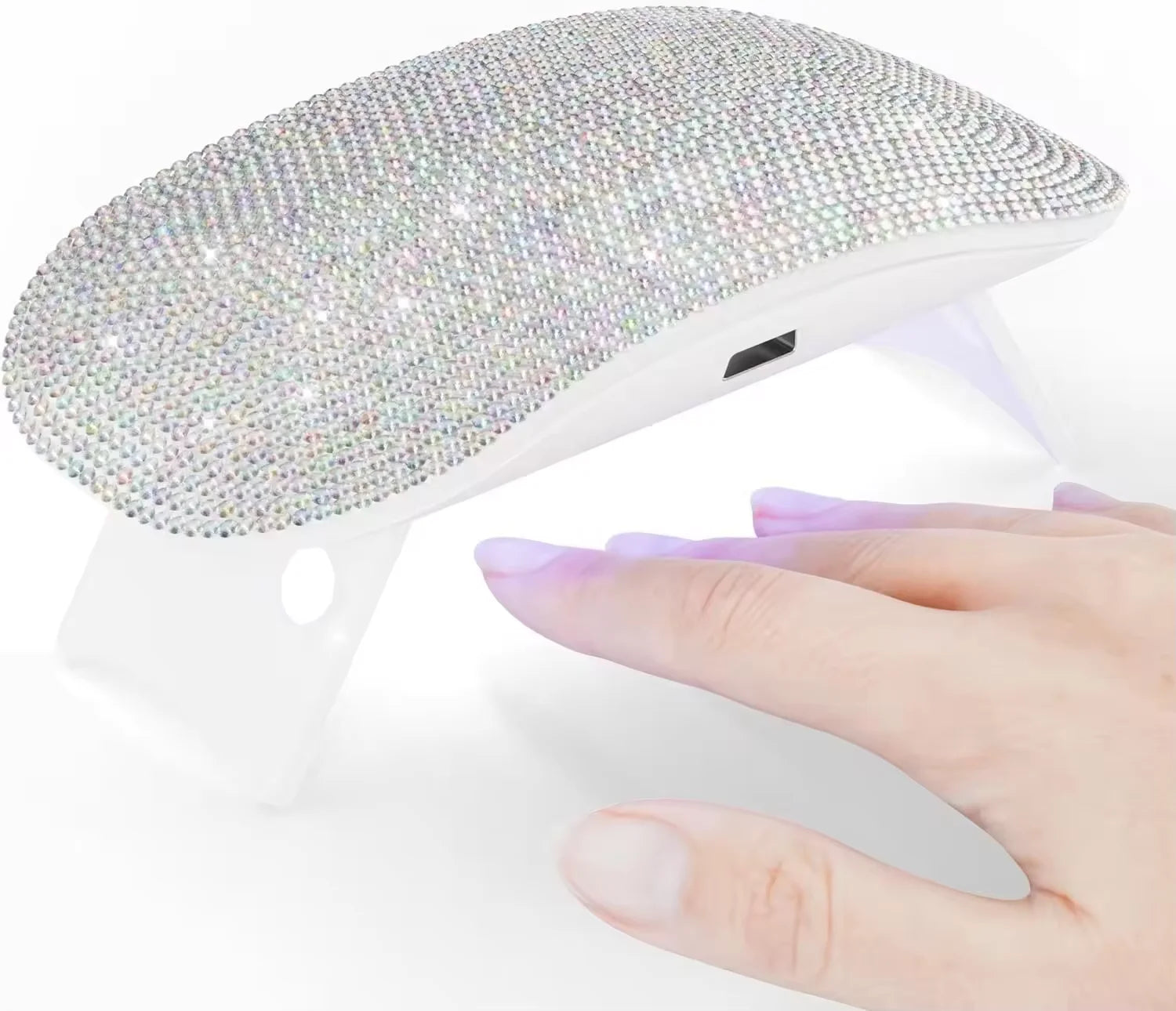 Wholesale Bling Nail Lamp Small Mini Portable Nail Dryer Rhinestone Bling Drying Light UV Led Nail Lamp for Nail Art Beauty