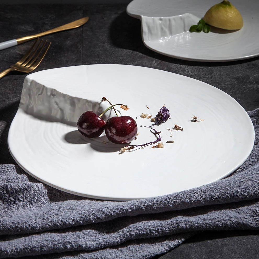 Japanese Creative Black White Eco-Friendly Ceramic Porcelain Square Shape Wedding Oriental Style Dinnerware Dishes Plate for