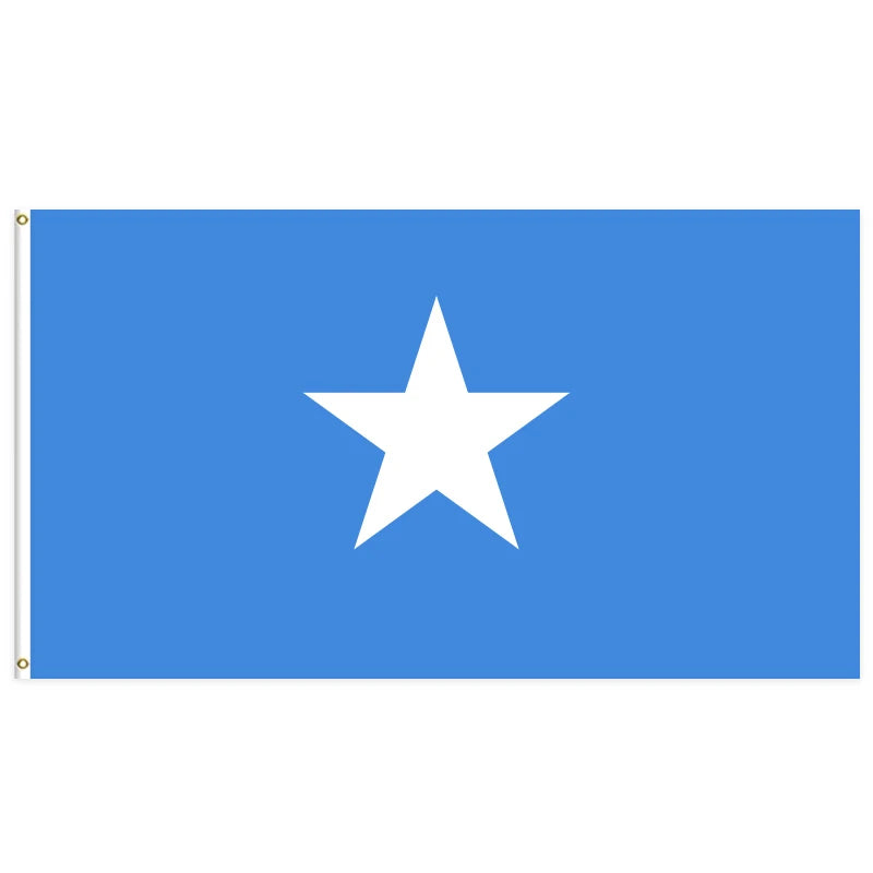 3x5Ft Somalia Flag Polyester With Two Brass Grommets Single Layer Hanging Outdoor and Indoor Deco