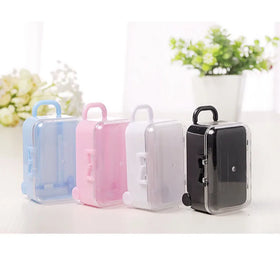 7.5cm Plastic Mini Cute Luggage Trolley Shaped Food Grade Box Candy Storage Container
